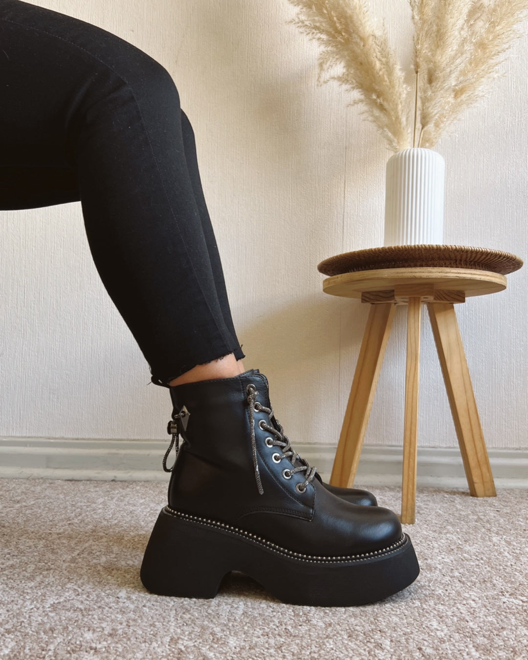 Botin cordones glitter