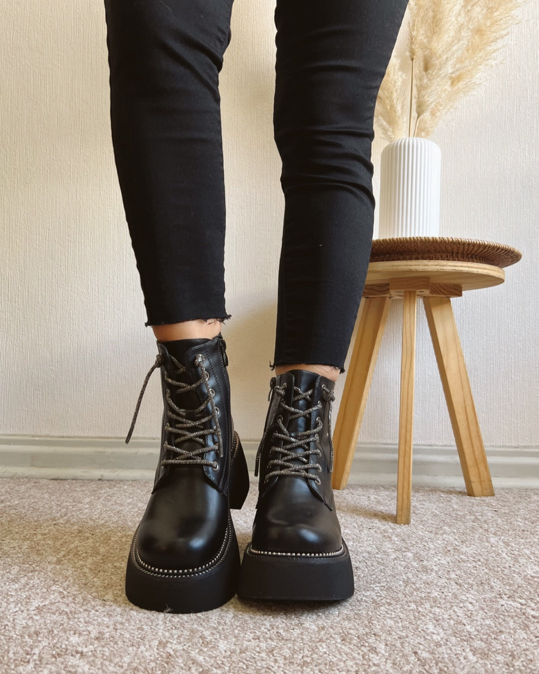 Botin cordones glitter