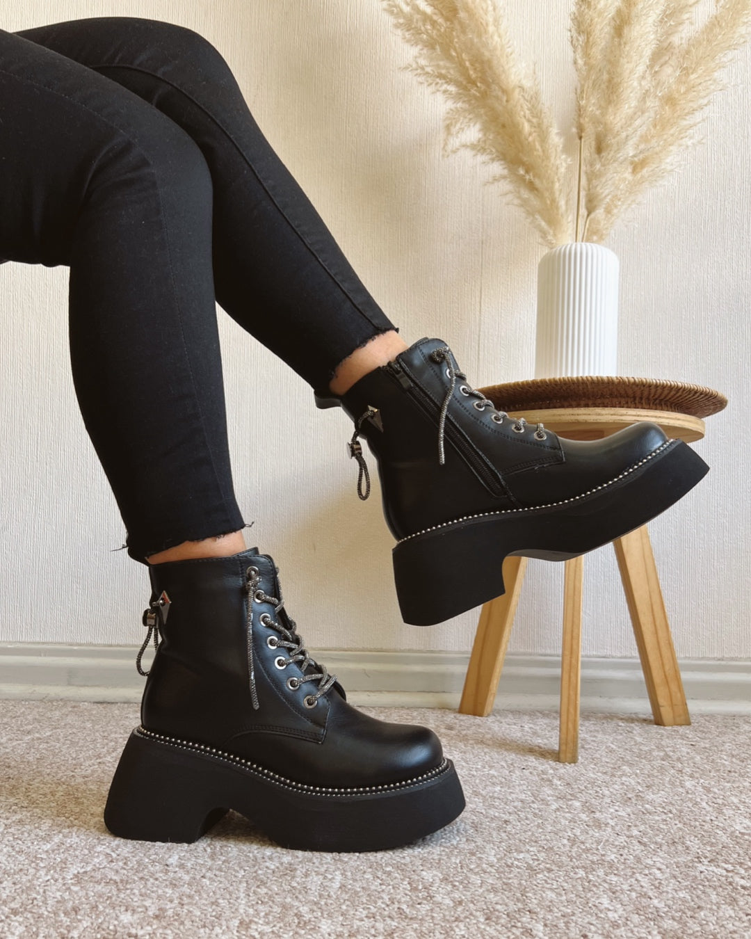 Botin cordones glitter