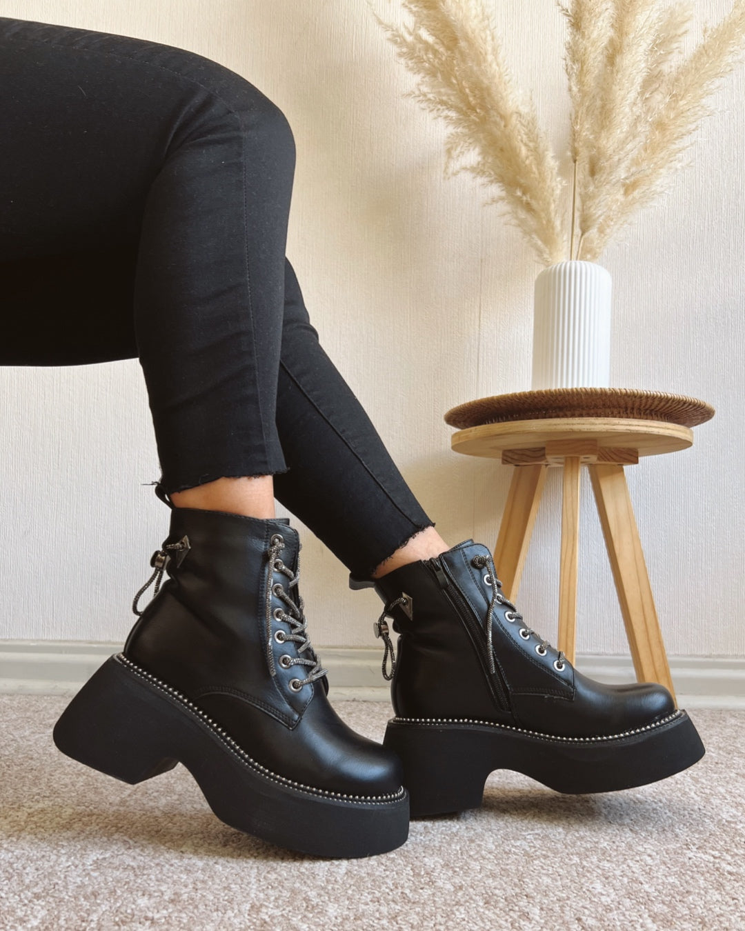 Botin cordones glitter