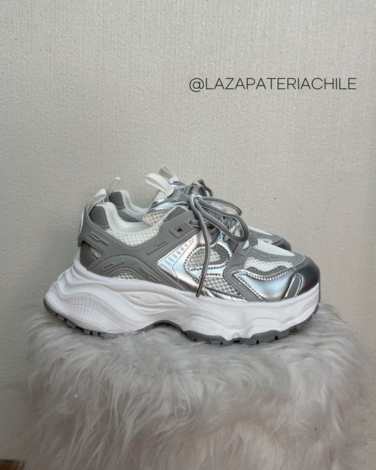 Zapatilla plataforma gris