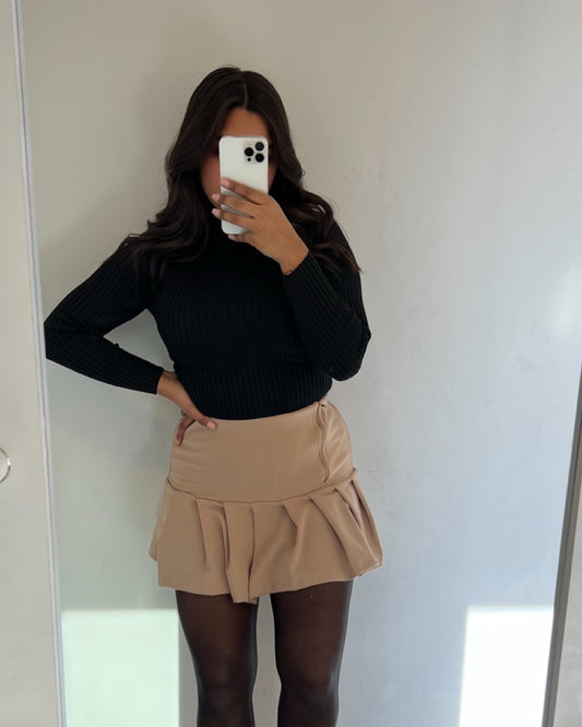 Falda tableada café