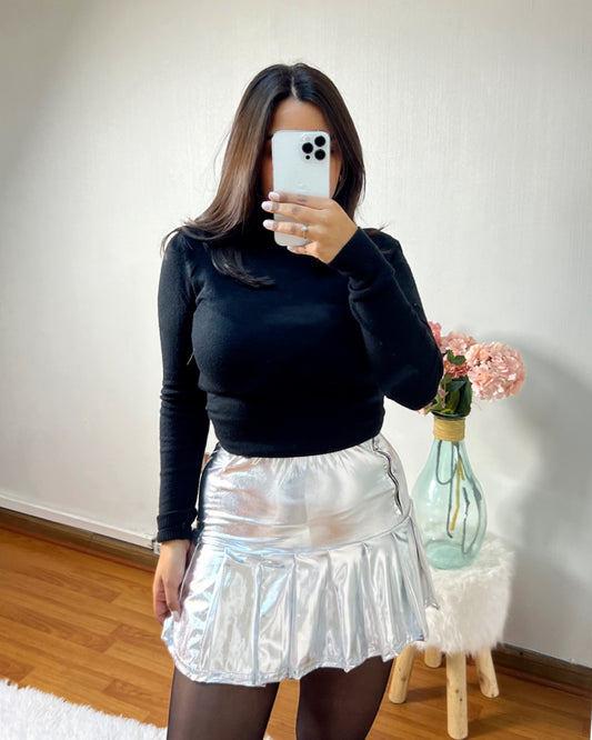 Falda tableada silver