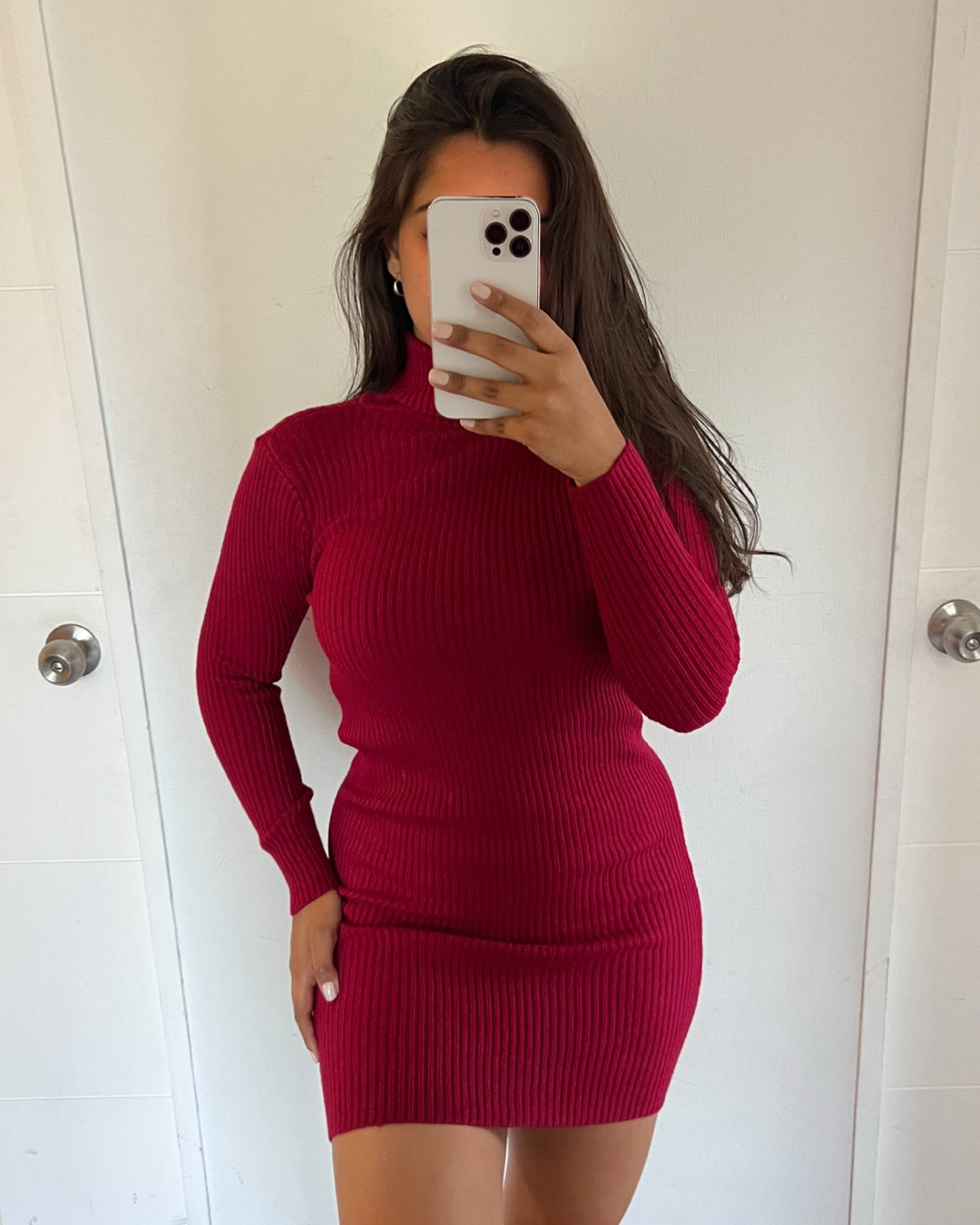 Mini dress lanilla burdeo